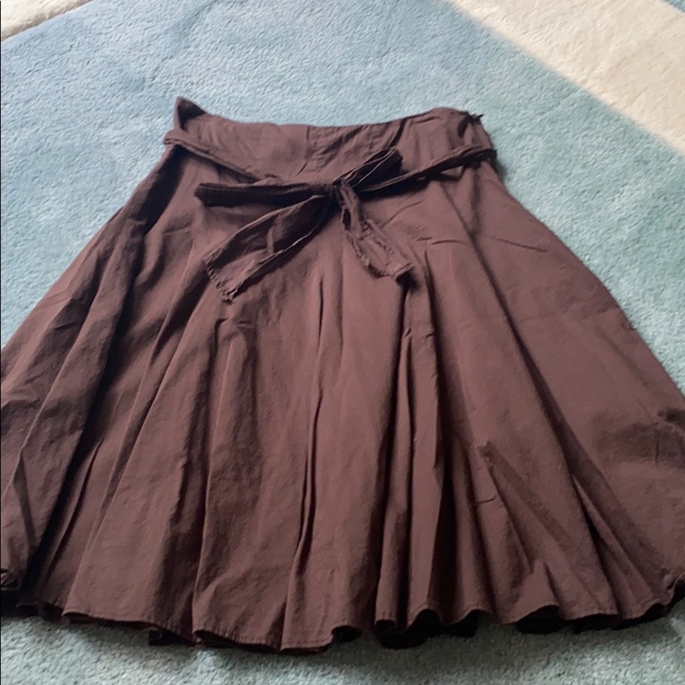 Brown flowy midi skirt